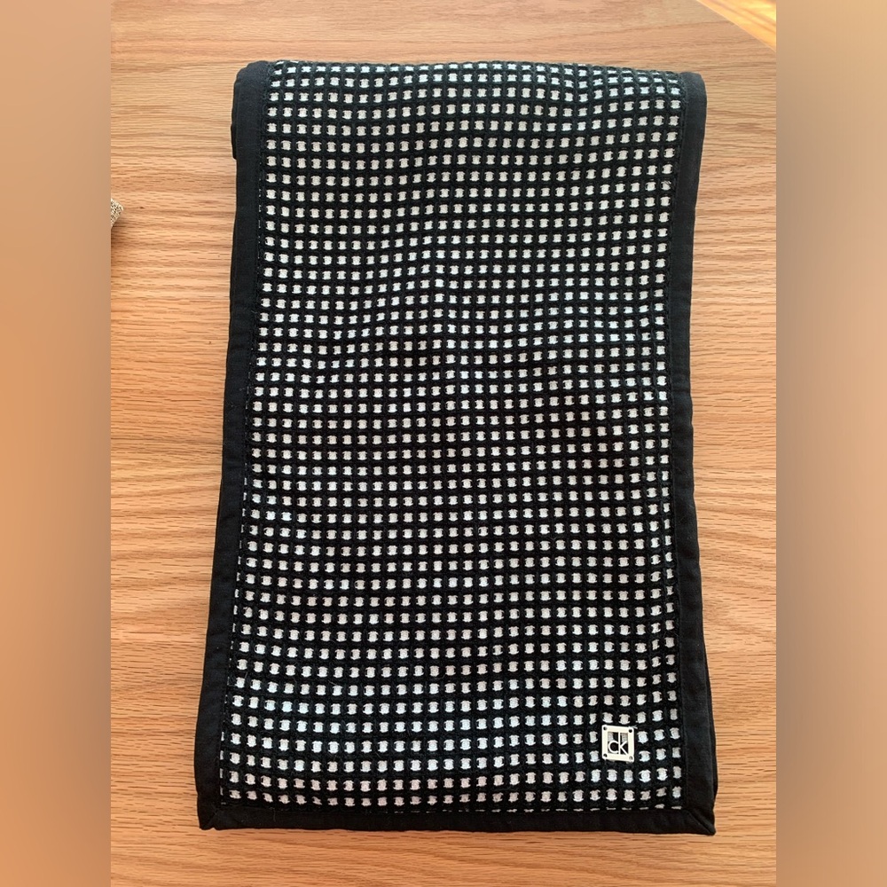 Calvin Klein Black and White Checkered Scarf